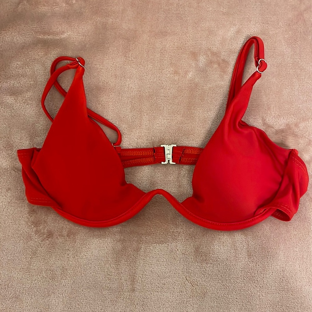 Solid Red Bikini Top